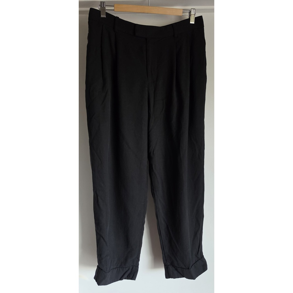 Everlane Women's Pants Size 10 Black Solid Casual Straight Trousers Minimalist